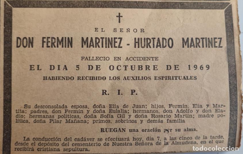 Otros art&iacute;culos de coleccionismo en papel: FERMIN MARTINEZ - HURTADO MARTINEZ, DIRECTOR GENERAL DE ASKAR S. A. 1969, ESQUELA DE PERIODICO, 2&ordf;