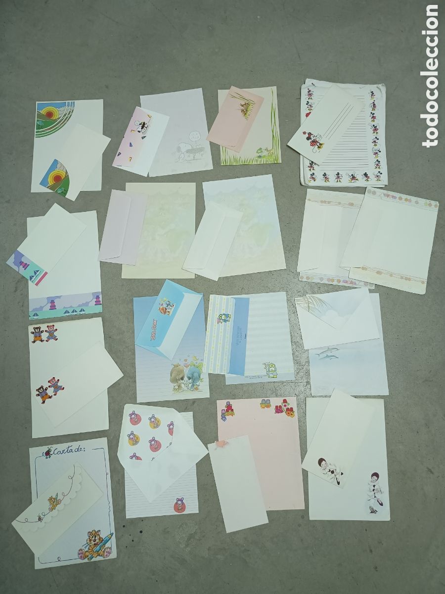 Outros artigos de papel: LOTE CONJUNTO DE CARTA Y HOJA