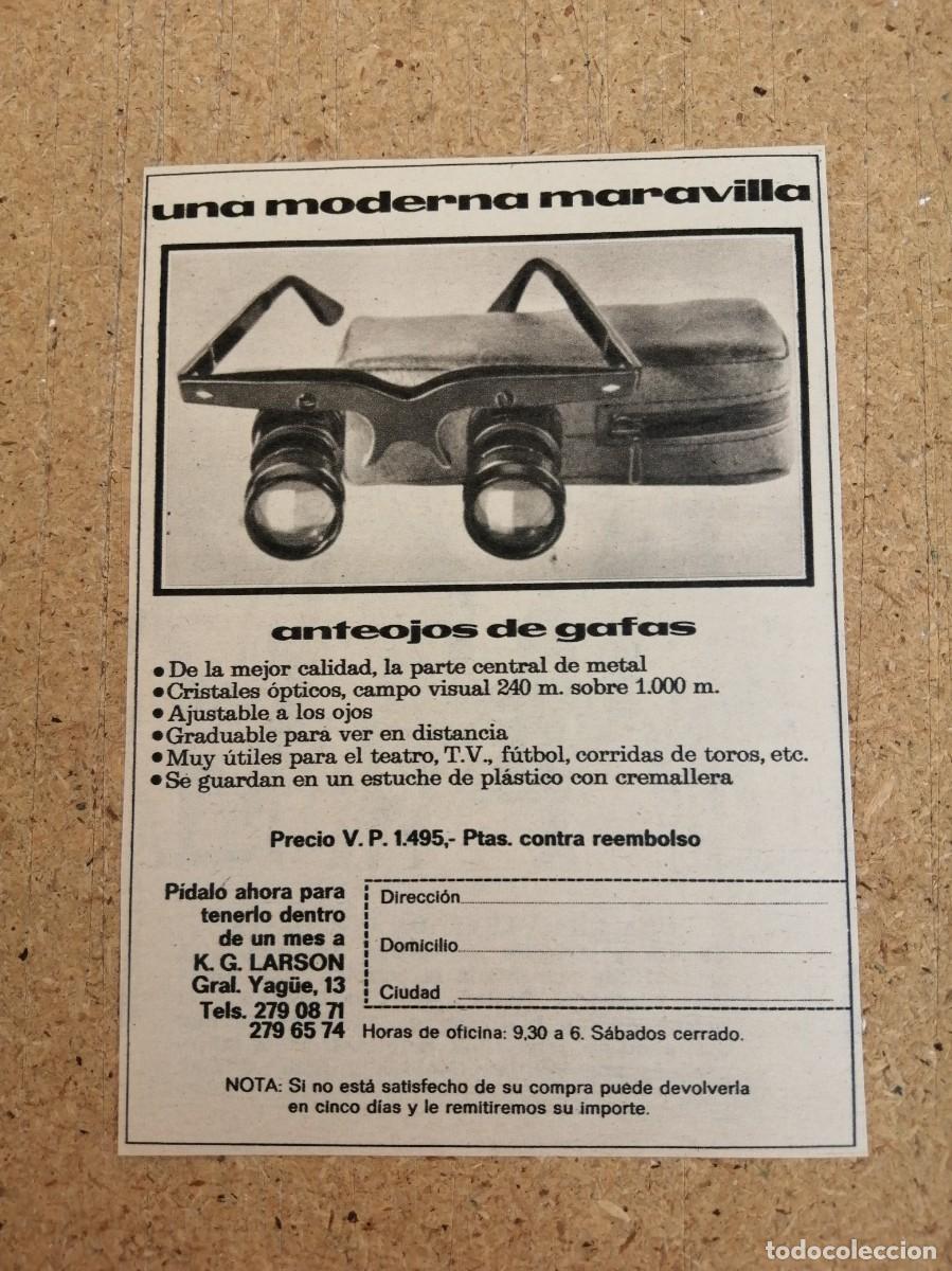 Otros art&iacute;culos de coleccionismo en papel: ANUNCIO. ANTEOJOS DE GAFAS, UNA MODERNA MARAVILLA