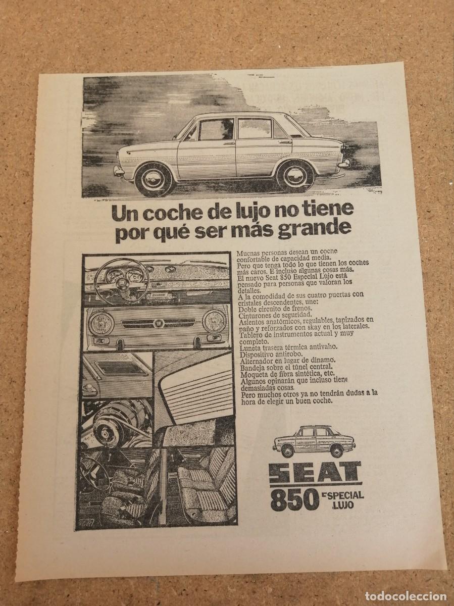 Otros art&iacute;culos de coleccionismo en papel: ANUNCIO. SEAT 850...