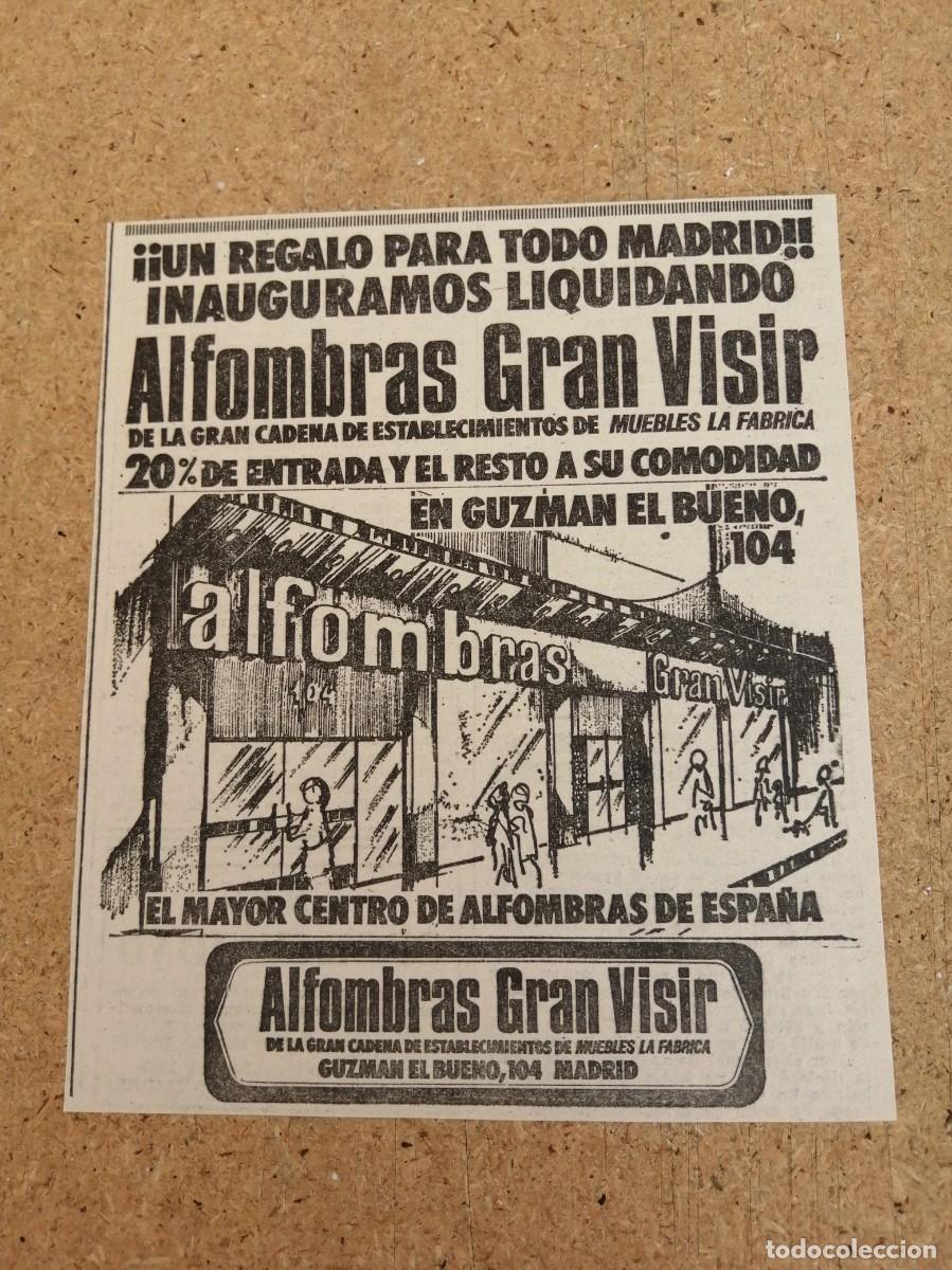 Otros art&iacute;culos de coleccionismo en papel: ANUNCIO. ALFOMBRAS GRAN VISIR, MADRID