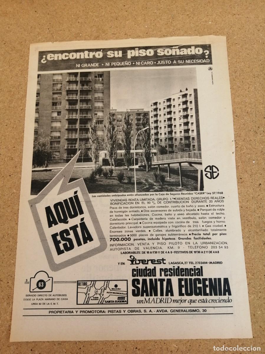 Otros art&iacute;culos de coleccionismo en papel: ANUNCIO. CIUDAD RESIDENCIAL SANTA EUGENIA, MADRID