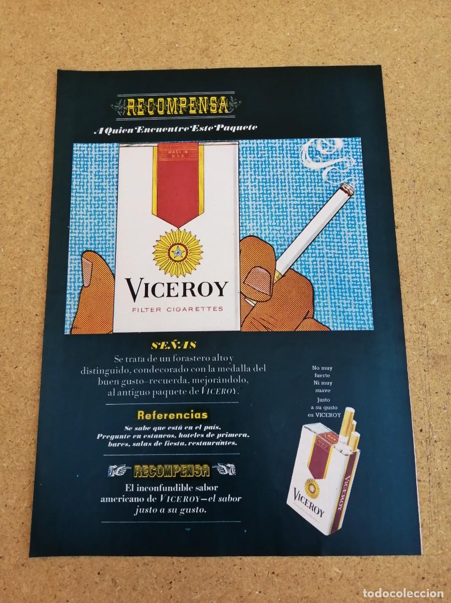 Otros art&iacute;culos de coleccionismo en papel: ANUNCIO. CIGARRILLOS VICEROY