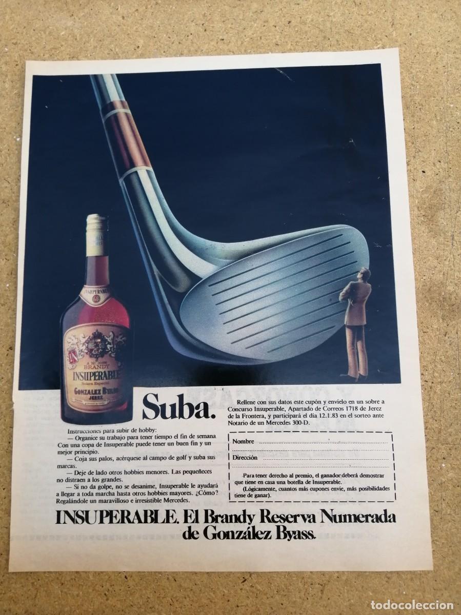 Otros art&iacute;culos de coleccionismo en papel: ANUNCIO. BRANDY INSUPERABLE
