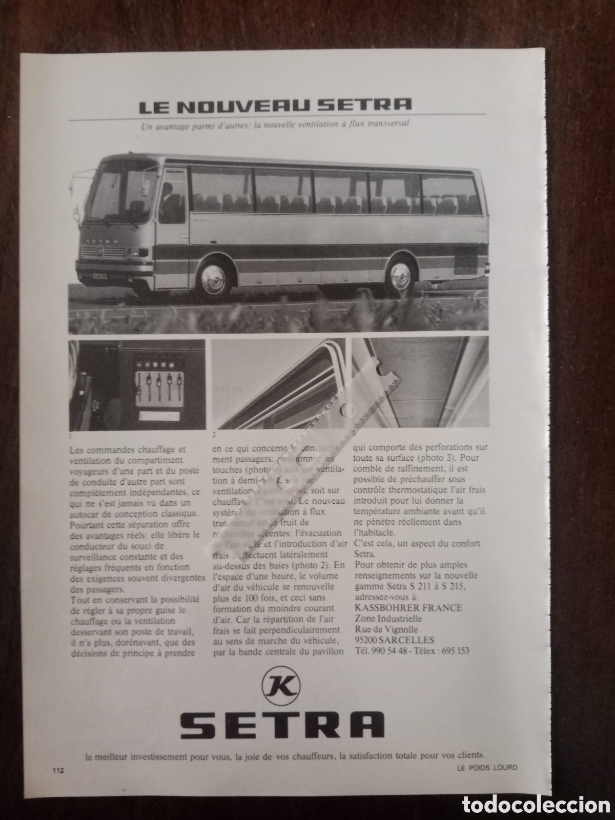 Otros art&iacute;culos de coleccionismo en papel: Publicidad autob&uacute;s kassbphrer setra de 1978