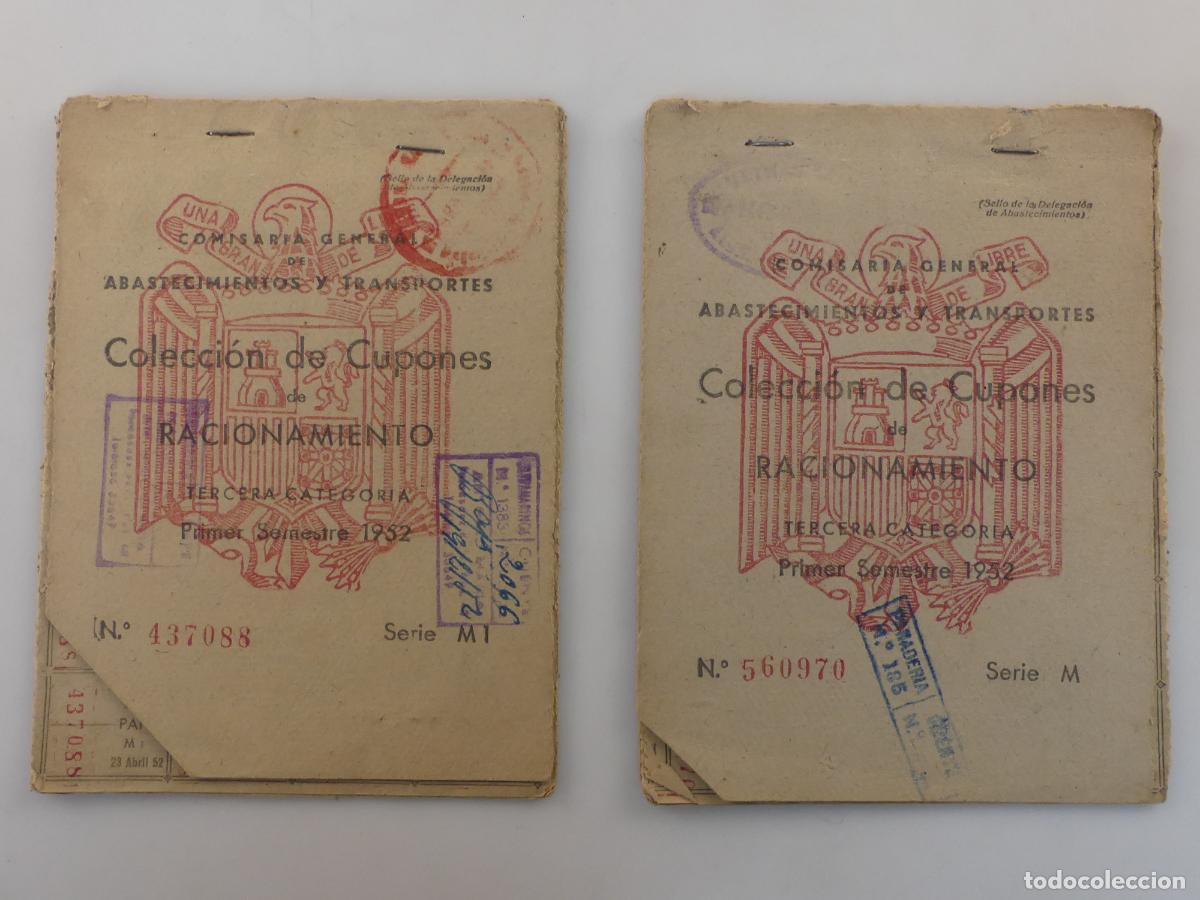 Altri oggetti di carta: COLECCI&Oacute;N DE CUPONES DE RACIONAMIENTO 2 CARTILLAS A&Ntilde;O 1952 SERIE M1 Y M