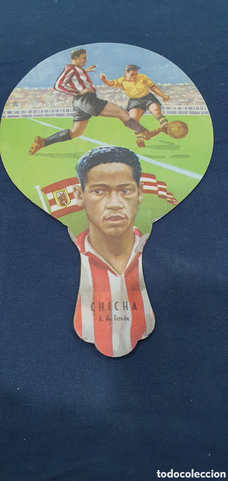 Outros artigos de papel: Abanico o Pai Pai jugador de f&uacute;tbol. Chicha. Atl&eacute;tico de Tetu&aacute;n. (L133)