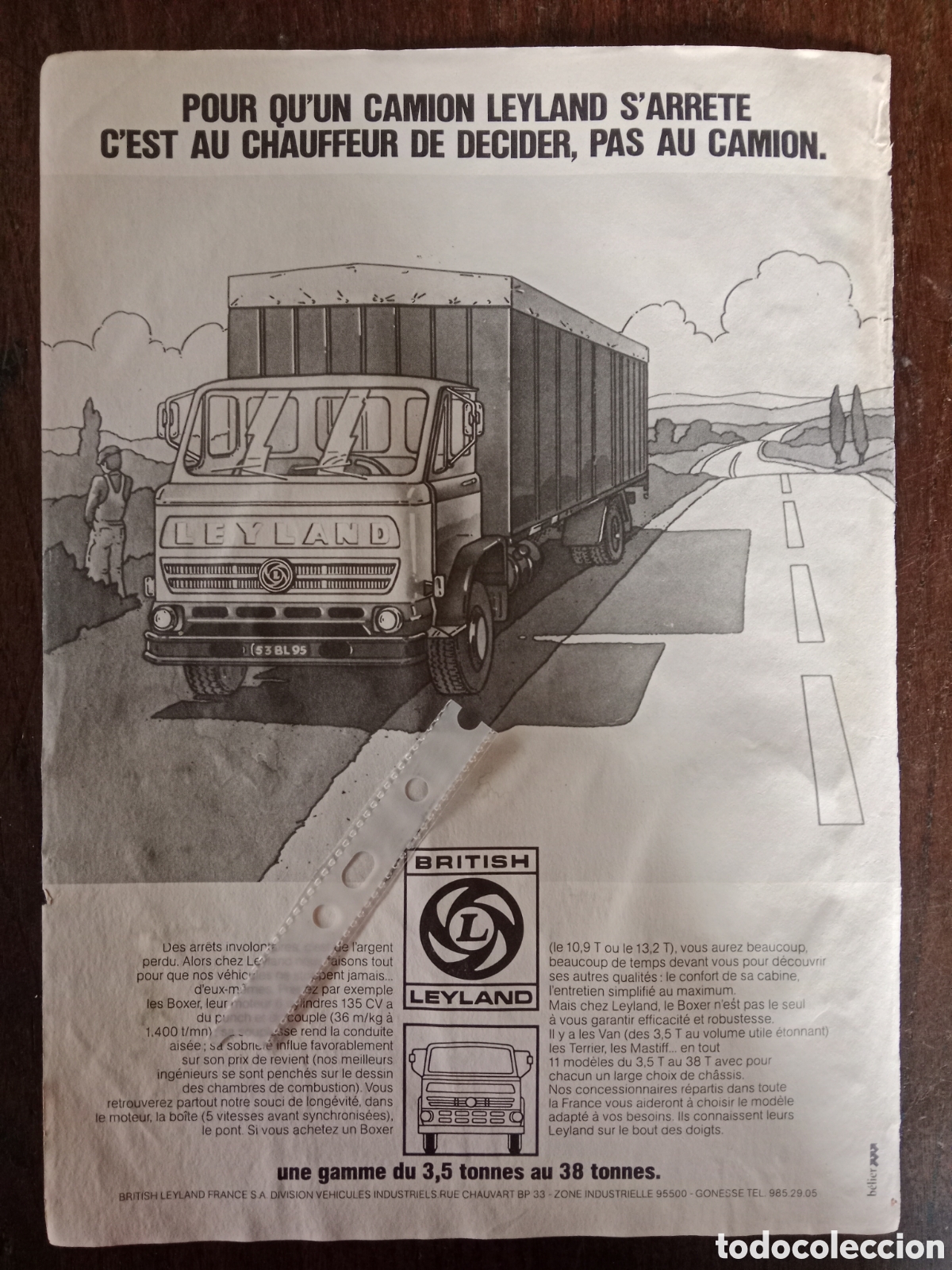 Otros art&iacute;culos de coleccionismo en papel: Publicidad cami&oacute;n Leyland de 1975