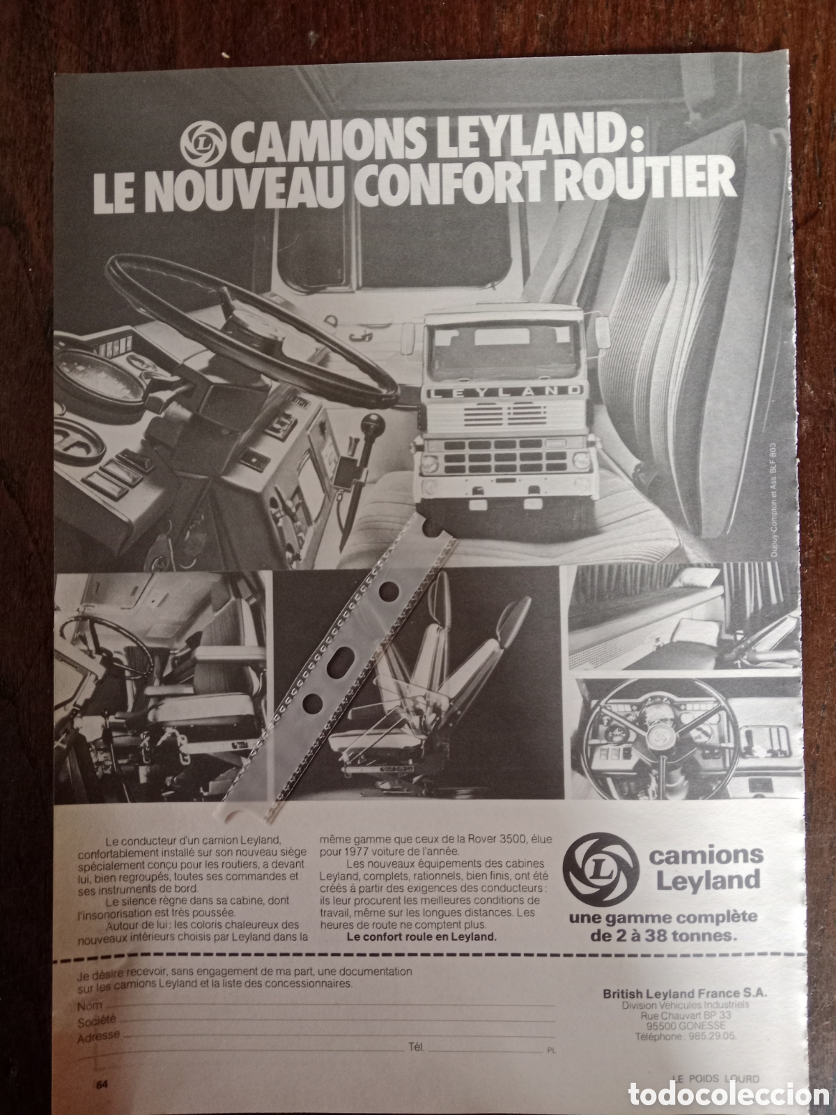 Otros art&iacute;culos de coleccionismo en papel: Publicidad cami&oacute;n Leyland de 1978