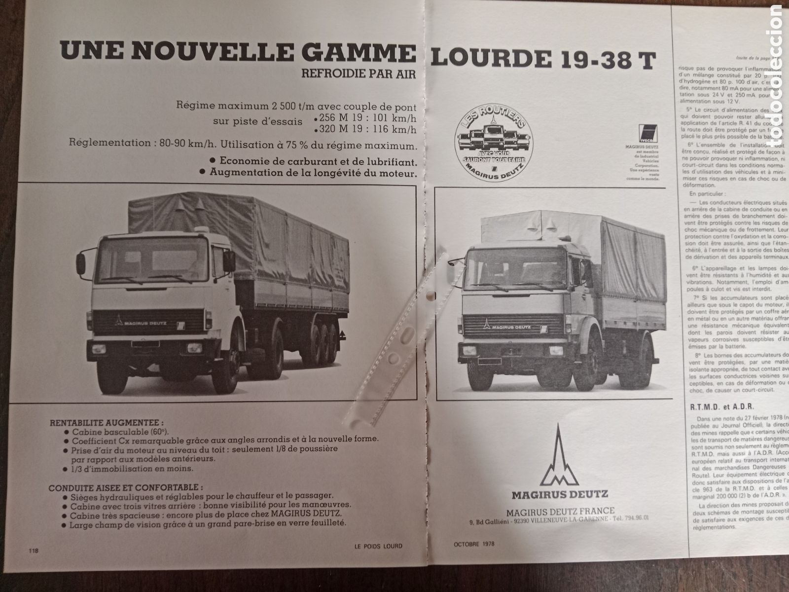 Otros art&iacute;culos de coleccionismo en papel: Publicidad cami&oacute;n magirus deutz de 1978