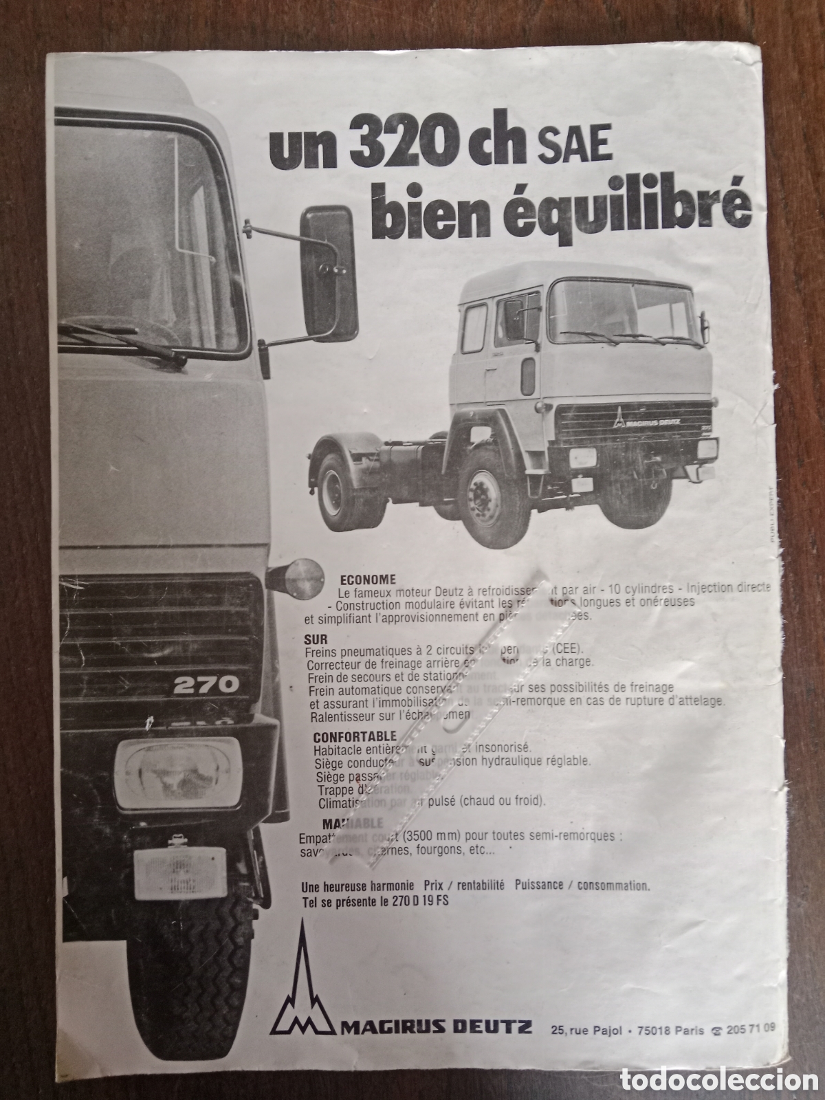 Otros art&iacute;culos de coleccionismo en papel: Publicidad cami&oacute;n magirus deutz de 1975