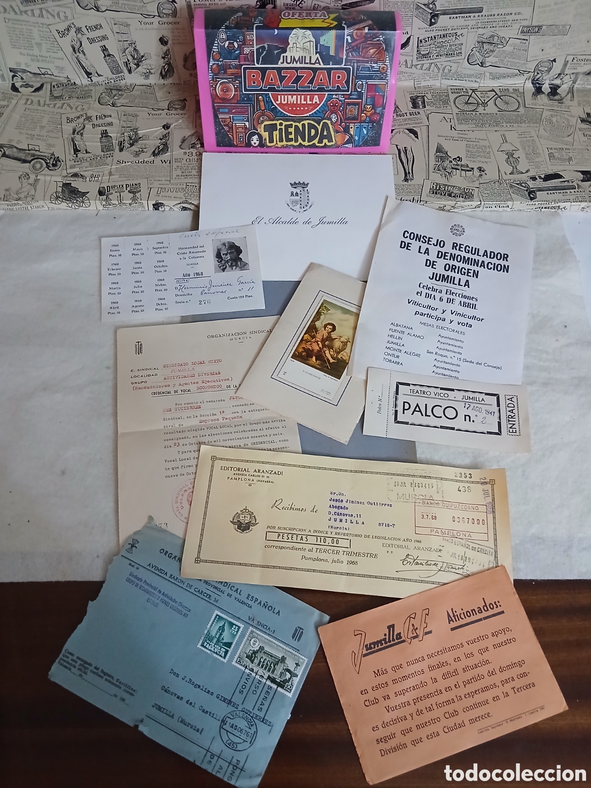 Otros art&iacute;culos de coleccionismo en papel: Lote completo articulos papel jumilla murcia