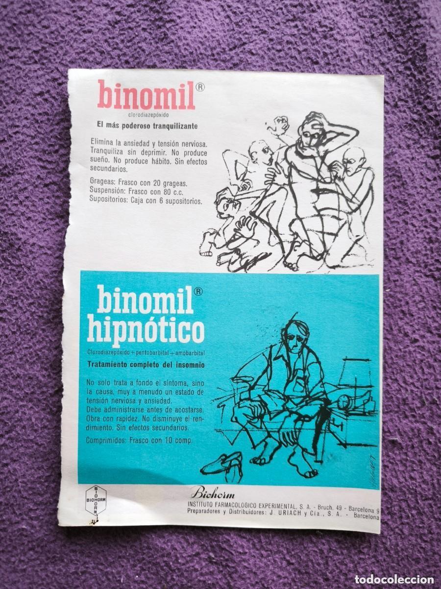 Altri oggetti di carta: Publicidad Farmac&eacute;utica Vintage Biohorm &ndash; Binomil Y Dolmen &ndash; Ilustraci&oacute;n De Pla Narbona