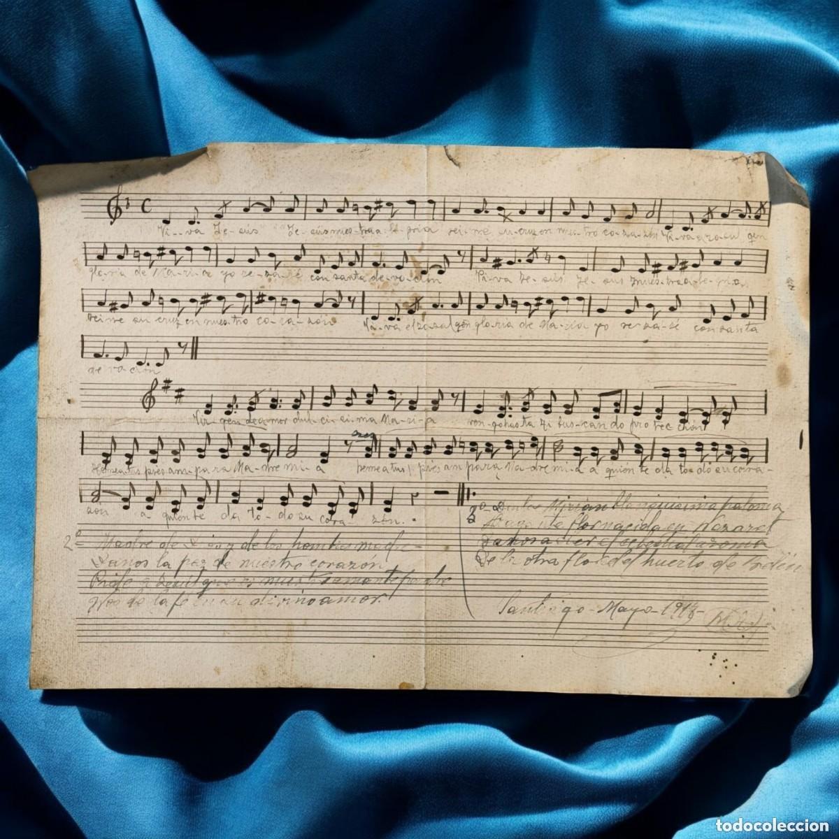 Outros artigos de papel: Antigua Hoja De Partituras Musicales Principios S. XX &ndash; Manuscrita