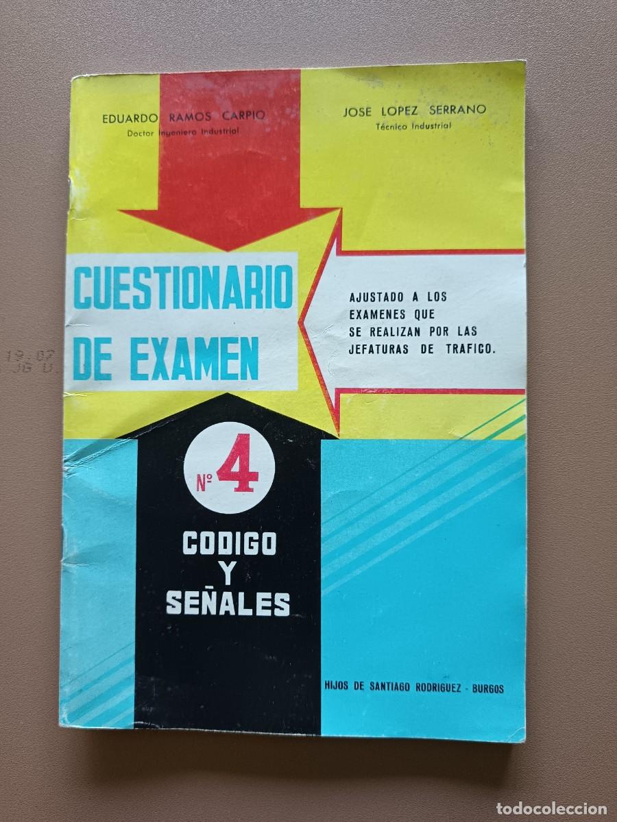 Otros art&iacute;culos de coleccionismo en papel: CUESTIONARIO EXAMEN CONDUCIR-N&ordm;-4 - 1968