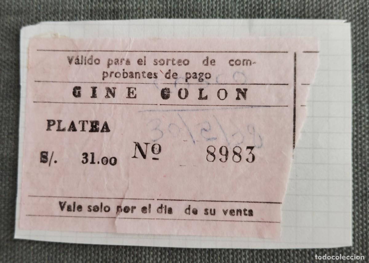 Otros art&iacute;culos de coleccionismo en papel: ENTRADA AL CINE COLON DE CUZCO-PERU. 1978.ENVIO INCLUIDO