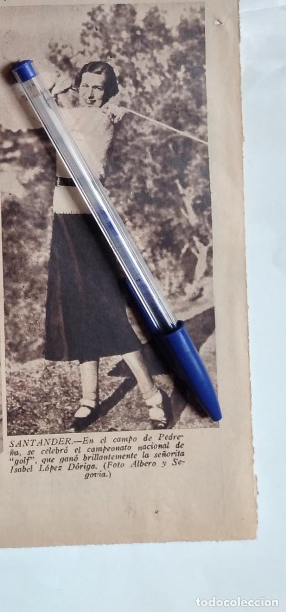Otros art&iacute;culos de coleccionismo en papel: ISABEL LOPEZ DORIGA CAMPEONA NACIONAL GOLF PEDRE&Ntilde;A SANTANDER RECORTE PRENSA A&Ntilde;O 1935