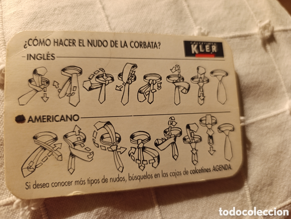 Otros art&iacute;culos de coleccionismo en papel: Cart&oacute;n publicitario calcetines KLER - CON DIBUJOS DE NUDOS DE CORBATA -