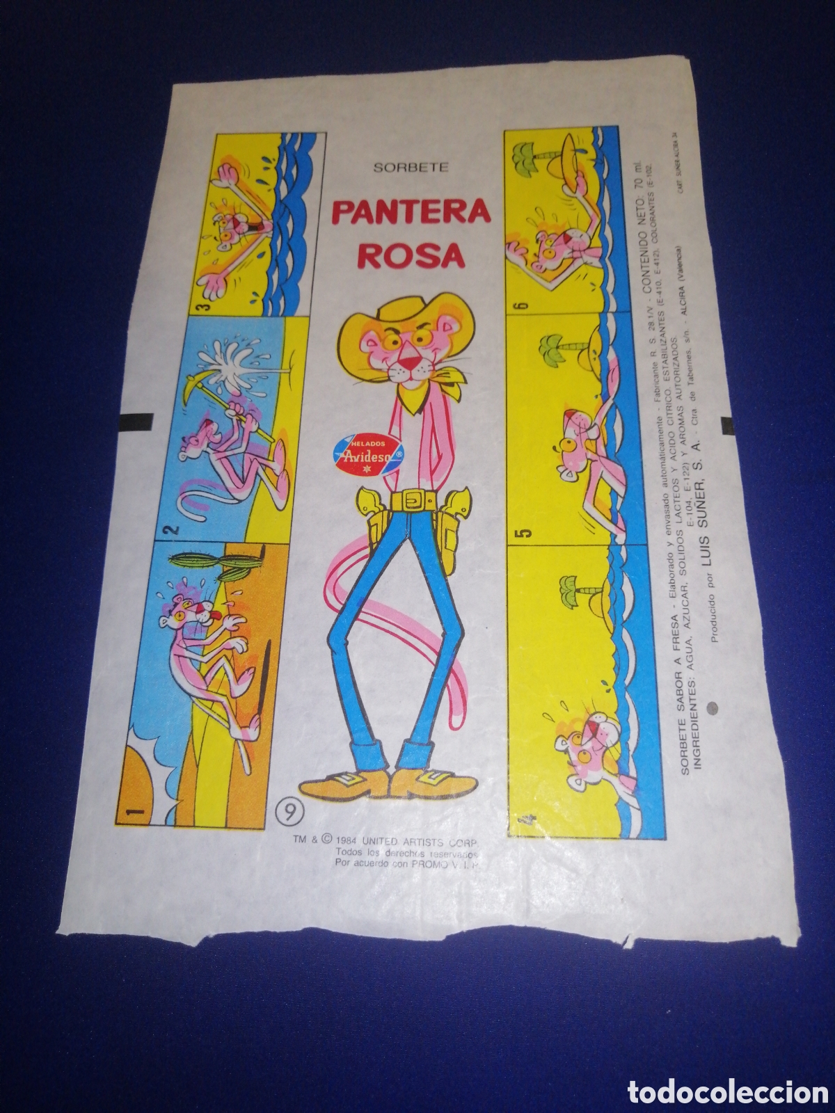 Otros art&iacute;culos de coleccionismo en papel: HELADOS AVIDESA (ALZIRA) - SORBETE PANTERA ROSA VAQUERO N&Uacute;MERO 9-ICE CREAM -PINK PANTHER
