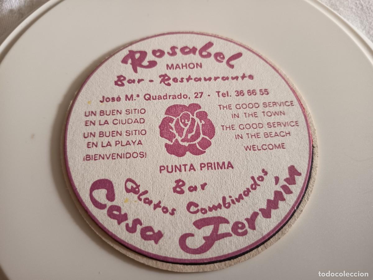 Otros art&iacute;culos de coleccionismo en papel: POSAVASOS RESTAURANTE ROSABEL-MAHON-MENORCA-BALEARES