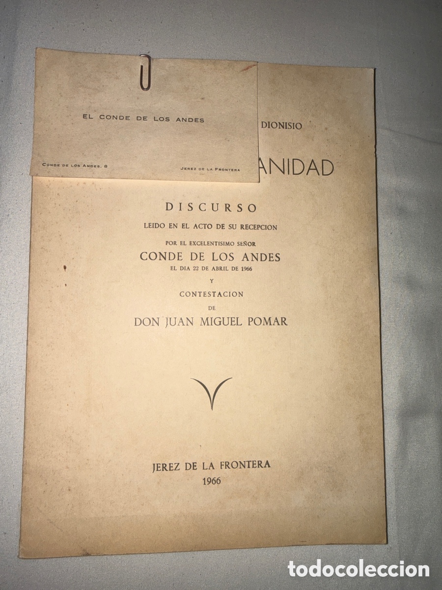 Otros art&iacute;culos de coleccionismo en papel: El ser de la hispanidad (academia jerezana de san dionisio)