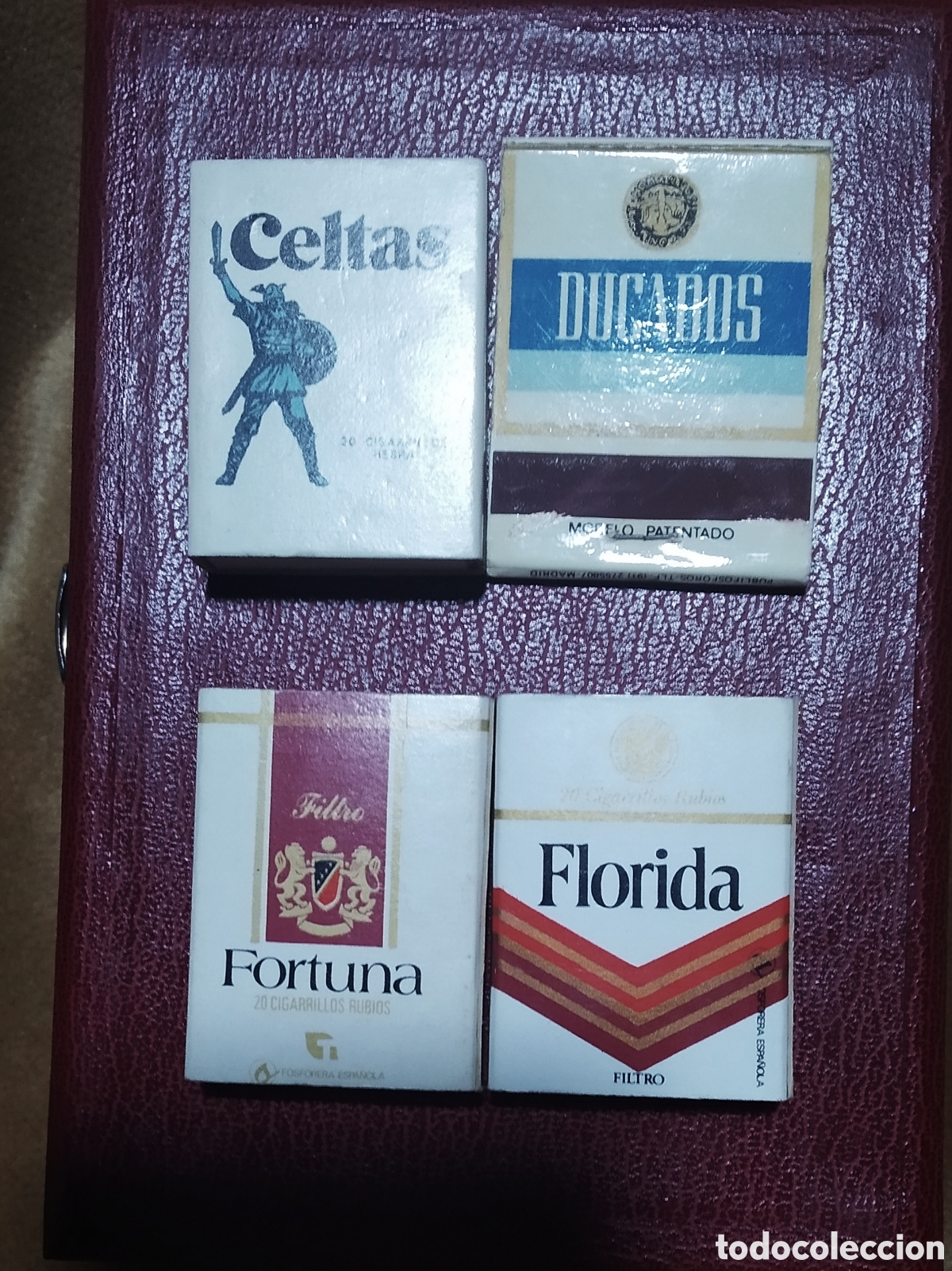 Otros art&iacute;culos de coleccionismo en papel: 4 cajas de cerillas antiguas de marcas cl&aacute;sicas de tabaco. Para coleccionistas