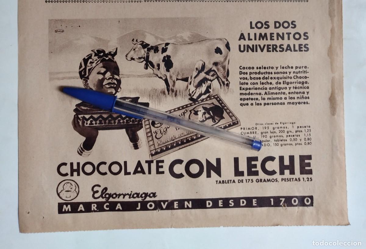 Otros art&iacute;culos de coleccionismo en papel: ELGORRIAGA CHOCOLATE CON LECHE PUBLICIDAD RECORTE PRENSA A&Ntilde;O 1935