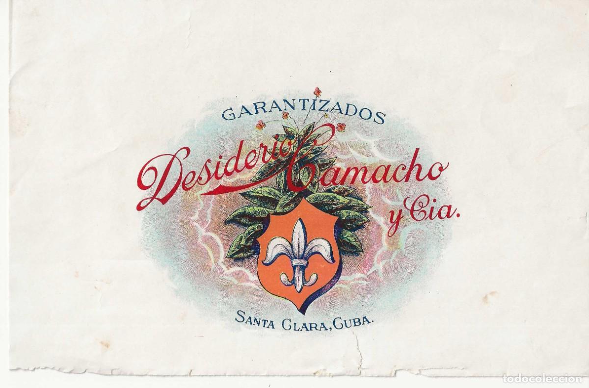 Otros art&iacute;culos de coleccionismo en papel: ANTIGUA HABILITACI&Oacute;N DESIDERIO CAMACHO Y C&Iacute;A. &ndash; SANTA CLARA CUBA &ndash; TABACOS