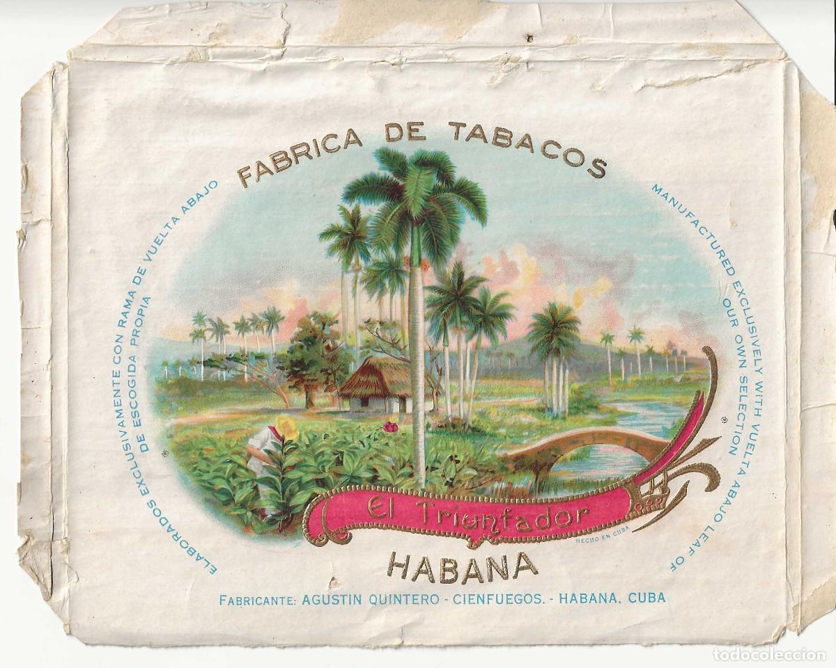 Otros art&iacute;culos de coleccionismo en papel: GRAN HABILITACI&Oacute;N LITOGR&Aacute;FICA EL TRIUNFADOR &ndash; TABACOS HABANA CUBA &ndash; AGUST&Iacute;N QUINTERO