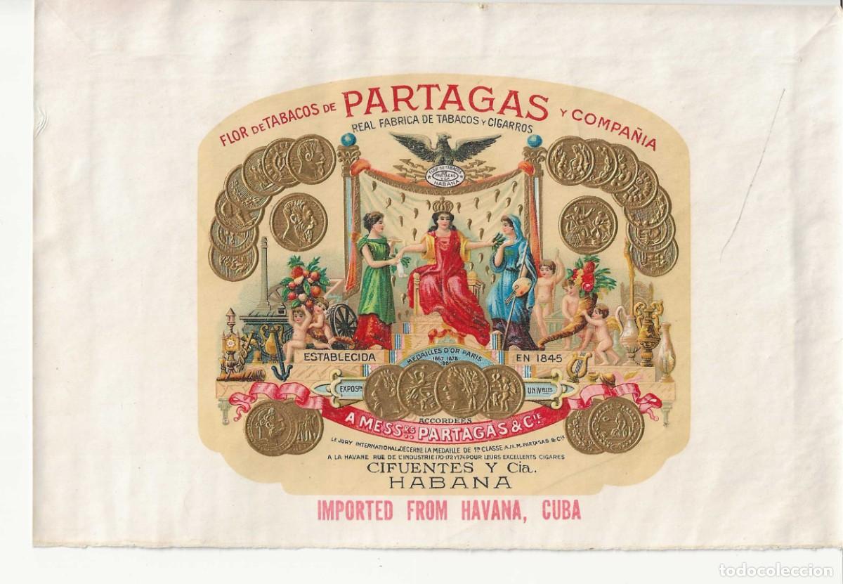 Otros art&iacute;culos de coleccionismo en papel: ANTIGUA HABILITACI&Oacute;N FLOR DE TABACOS PARTAG&Aacute;S Y C&Iacute;A. &ndash; HABANA CUBA &ndash; LITOGRAF&Iacute;A