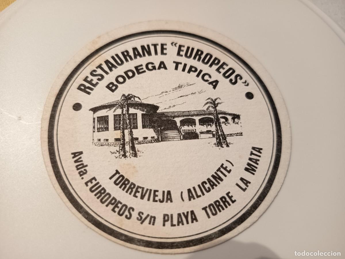 Otros art&iacute;culos de coleccionismo en papel: POSAVASOS RESAURANTE EUROPEOS-TORREVIEJA-ALICANTE