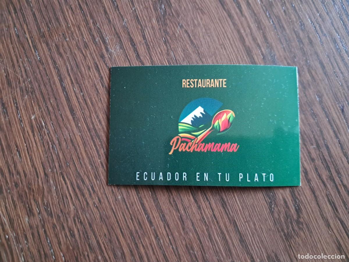Otros art&iacute;culos de coleccionismo en papel: tarjeta de visita de publicidad, restaurante Pachamana, Ecuador en tu plato.