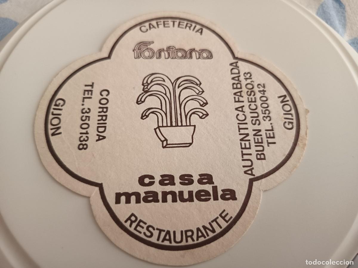Otros art&iacute;culos de coleccionismo en papel: POSAVASOS CAFETERIA FONTANA-RESTAURANTE CASA MANUELA-GIJON-ASTURIAS