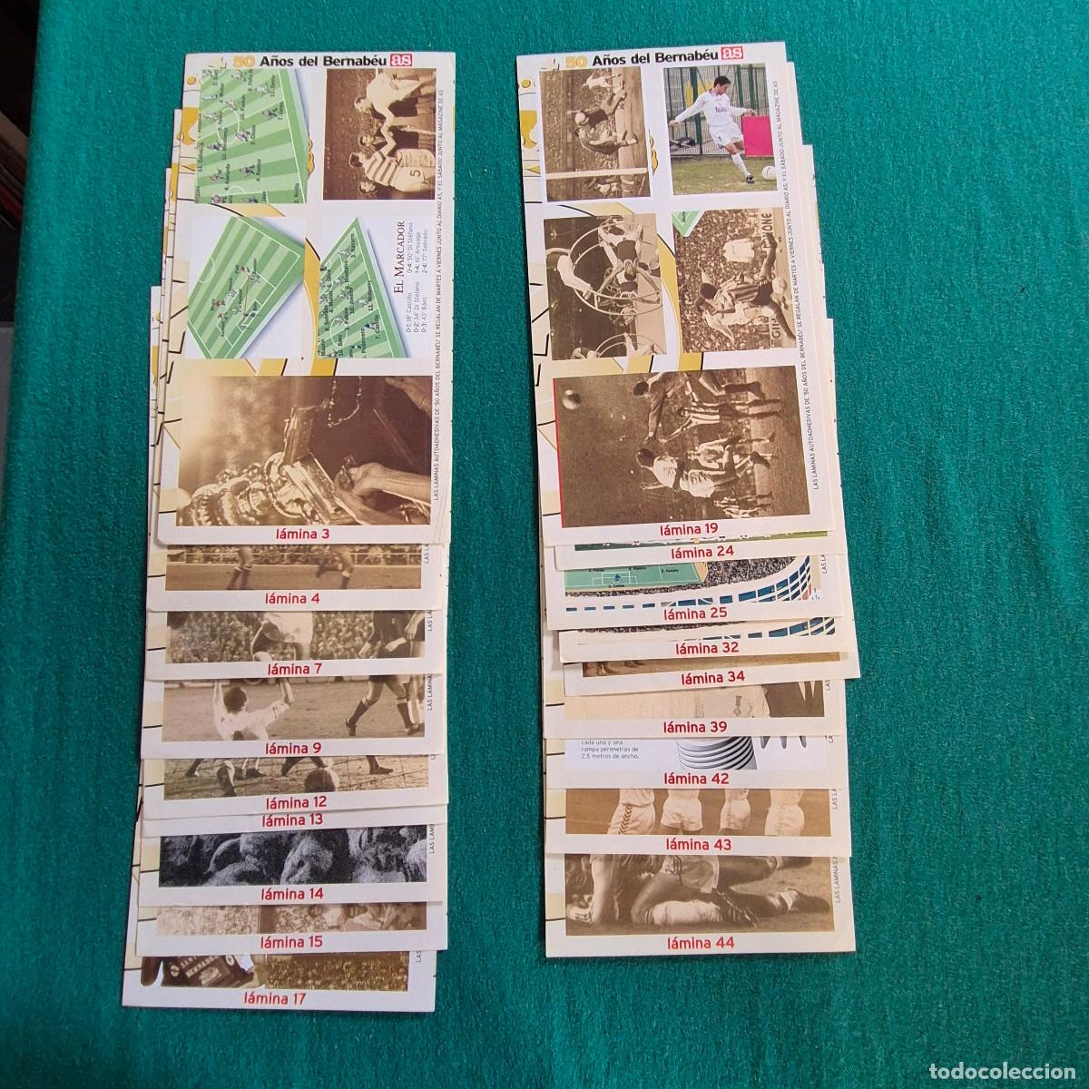 Outros artigos de papel: 18 LAMINAS 50 A&Ntilde;OS DE BERNABEU AS