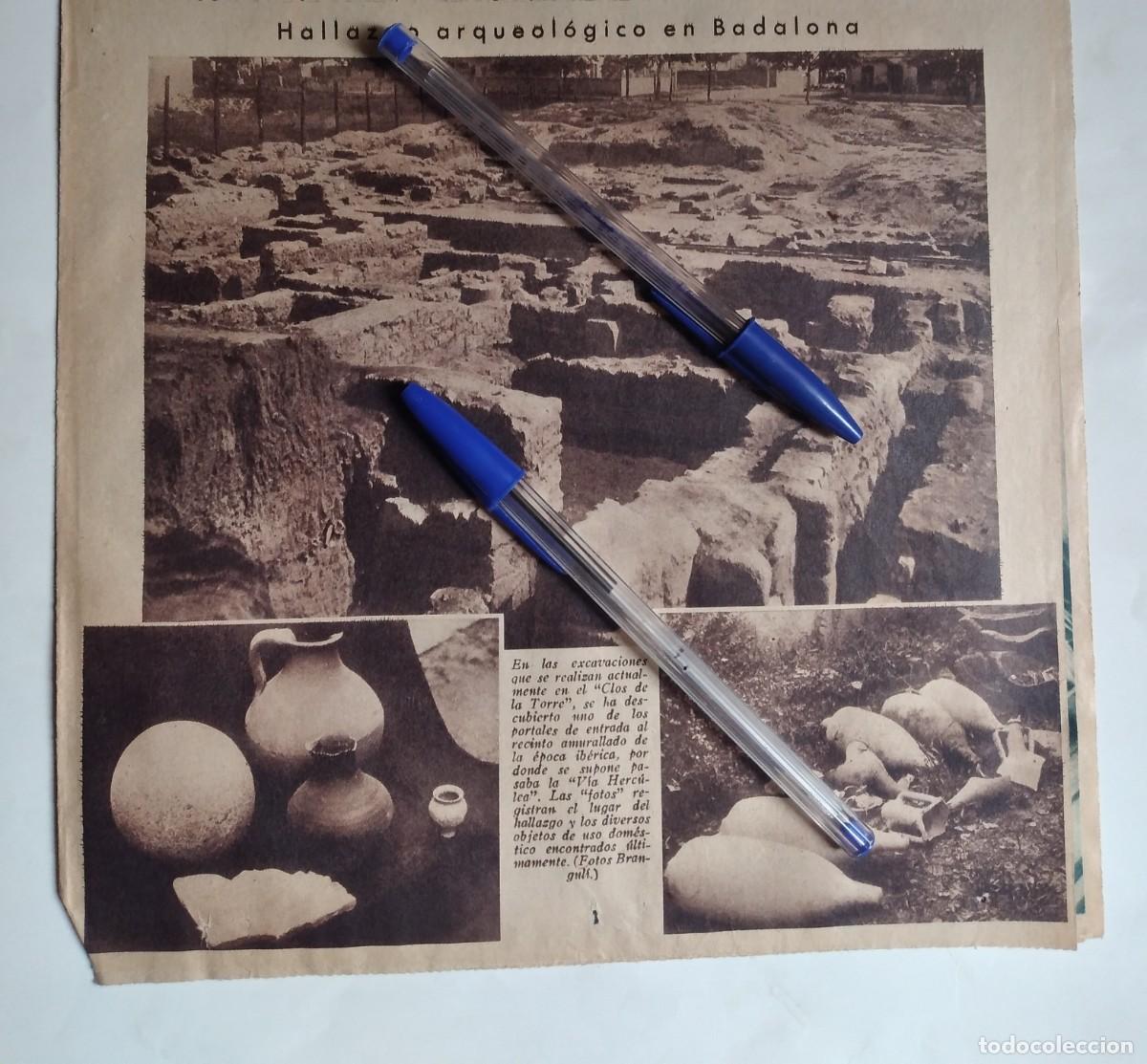 Otros art&iacute;culos de coleccionismo en papel: BADALONA BARCELONA CLOS DE LA TORRE HALLAZGO ARQUEOL&Oacute;GICO RECORTE PRENSA A&Ntilde;O 1935
