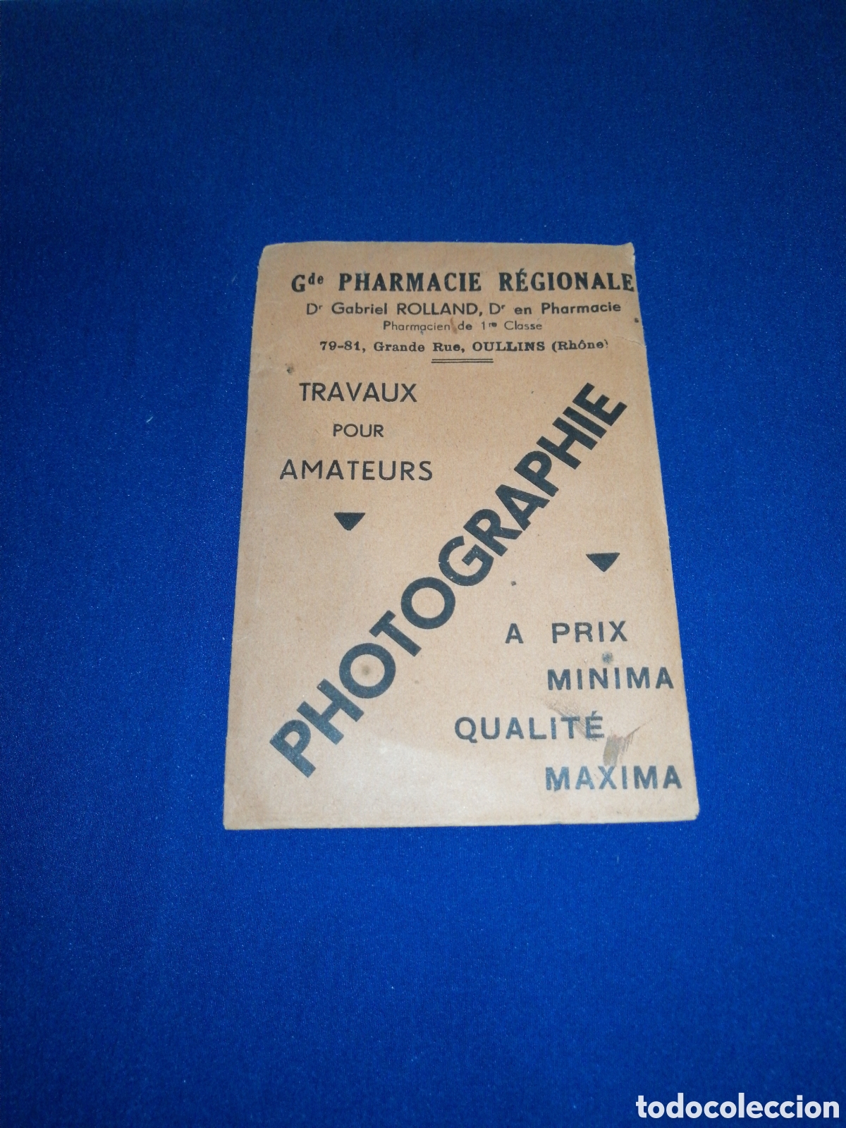 Outros artigos de papel: FUNDA FOTOS G DE PHARMACIE REGIONALE D. GABRIEL ROLLAND FRANCE