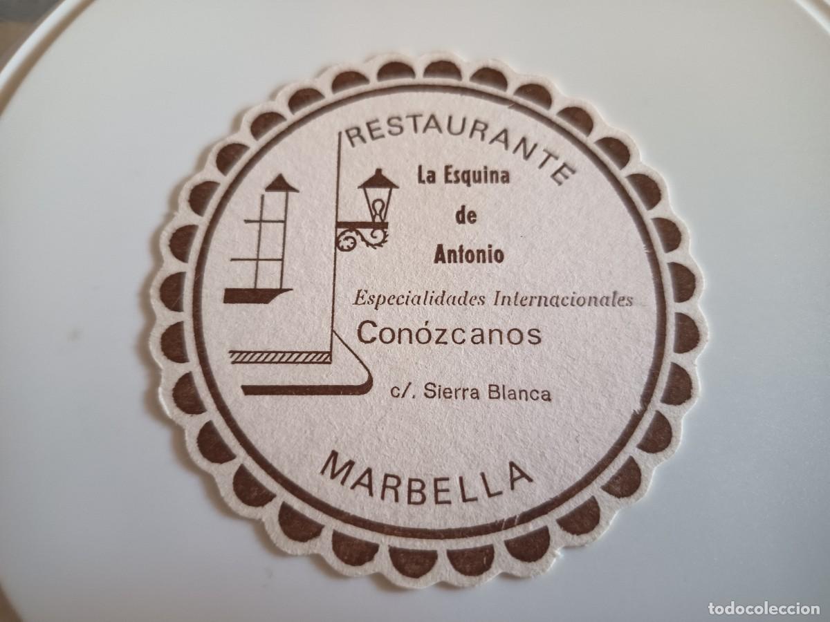 Otros art&iacute;culos de coleccionismo en papel: POSAVASOS RESTAURANTE LA ESQUINA DE ANTONIO-MARBELLA-MALAGA