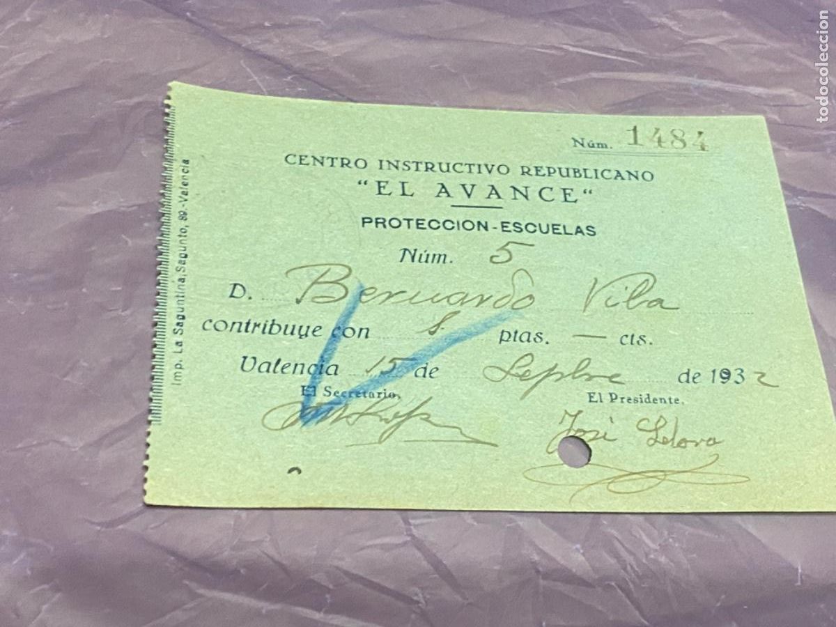 Sammelleidenschaft Andere Papierartikel: ANTIGUO PASE SOCIO CASINO EL AVANCE UNI&Oacute;N REPUBLICANA 1932