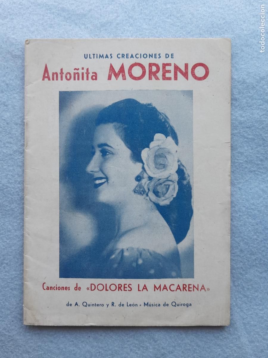 Otros art&iacute;culos de coleccionismo en papel: &Uacute;ltimas Canciones de Anto&ntilde;ita Moreno. Cancionero a&ntilde;os 50.