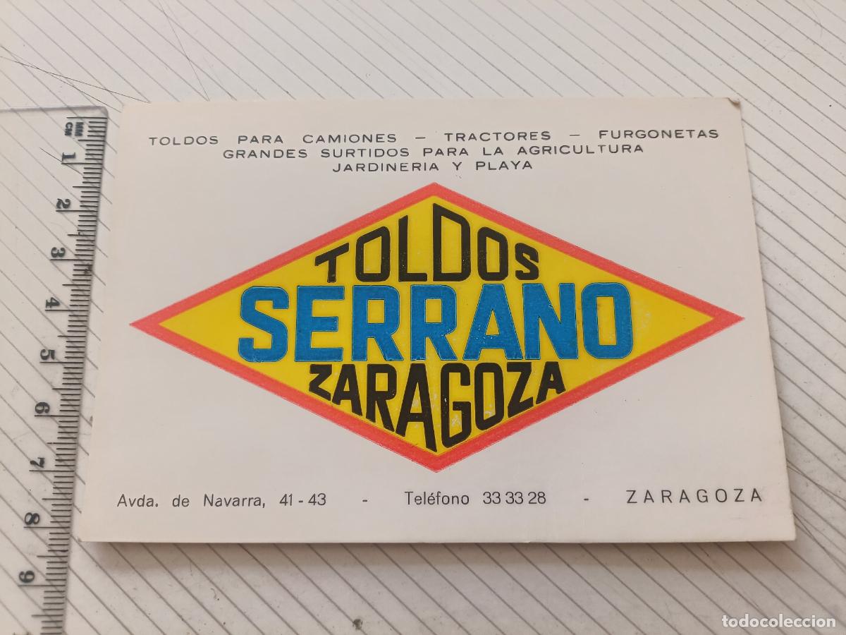 Otros art&iacute;culos de coleccionismo en papel: Tarjeta Toldos Serrano, Zaragoza