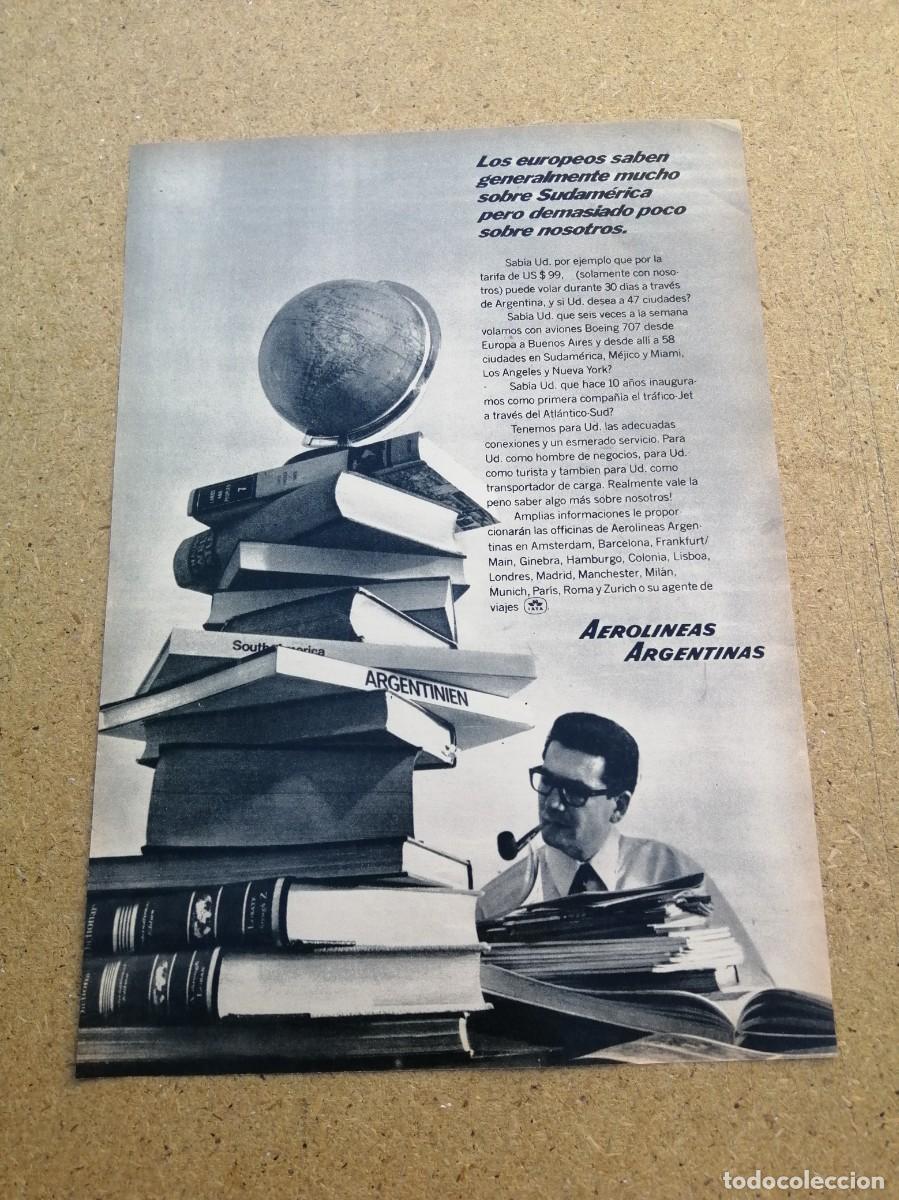 Otros art&iacute;culos de coleccionismo en papel: ANUNCIO. AEROLINEAS ARGENTINAS - Foto 1