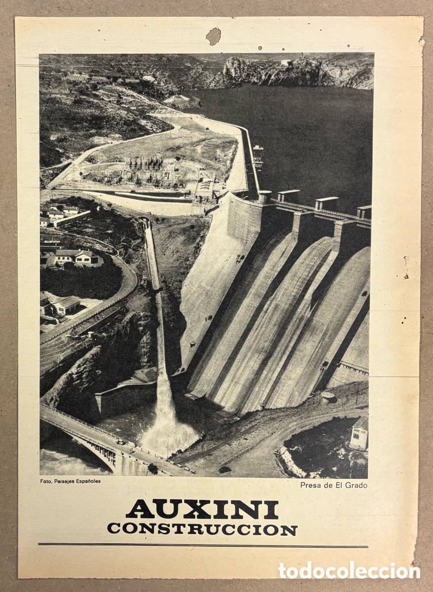 Otros art&iacute;culos de coleccionismo en papel: PRESA DE EL GRADO - AUXINI CONSTRUCCI&Oacute;N. ANUNCIO PUBLICITARIO PERI&Oacute;DICO ABC A&Ntilde;OS 60.