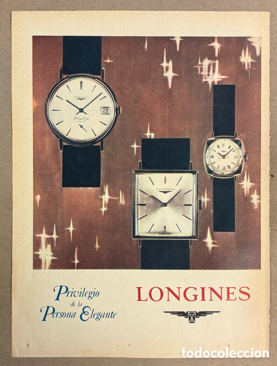 Otros art&iacute;culos de coleccionismo en papel: RELOJES LONGINES. ANUNCIO PUBLICITARIO PERI&Oacute;DICO ABC A&Ntilde;OS 60.