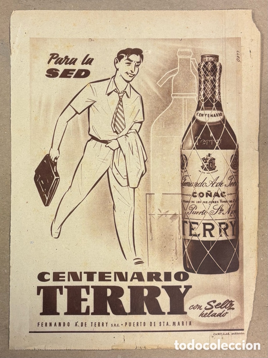 Otros art&iacute;culos de coleccionismo en papel: CO&Ntilde;AC CENTENARIO TERRY. ANUNCIO PUBLICITARIO PERI&Oacute;DICO ABC A&Ntilde;OS 50.