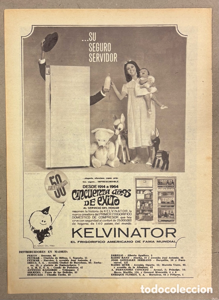 Otros art&iacute;culos de coleccionismo en papel: FRIGOR&Iacute;FICO KELVINATOR. ANUNCIO PUBLICITARIO PERI&Oacute;DICO ABC A&Ntilde;OS 50.
