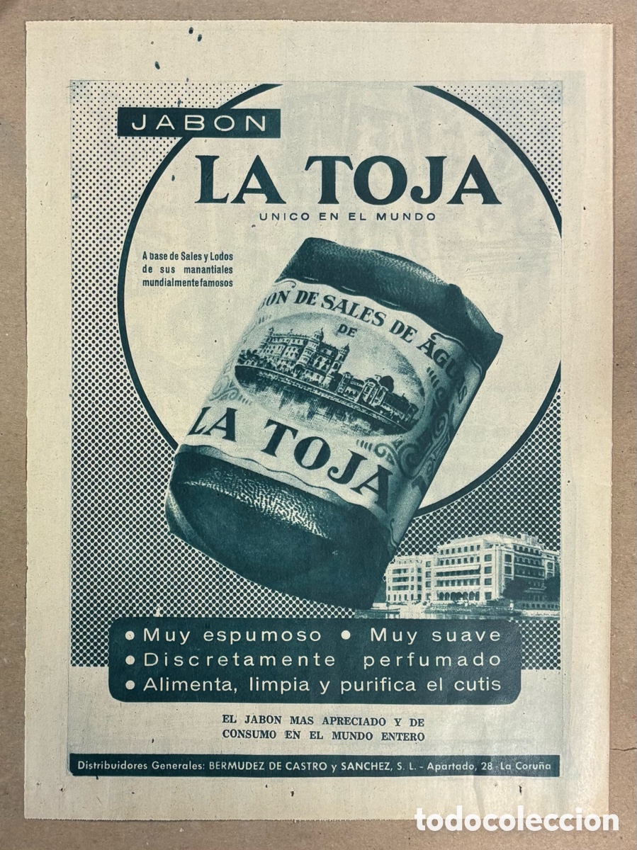 Otros art&iacute;culos de coleccionismo en papel: JAB&Oacute;N LA TOJA. ANUNCIO PUBLICITARIO PERI&Oacute;DICO ABC A&Ntilde;OS 50