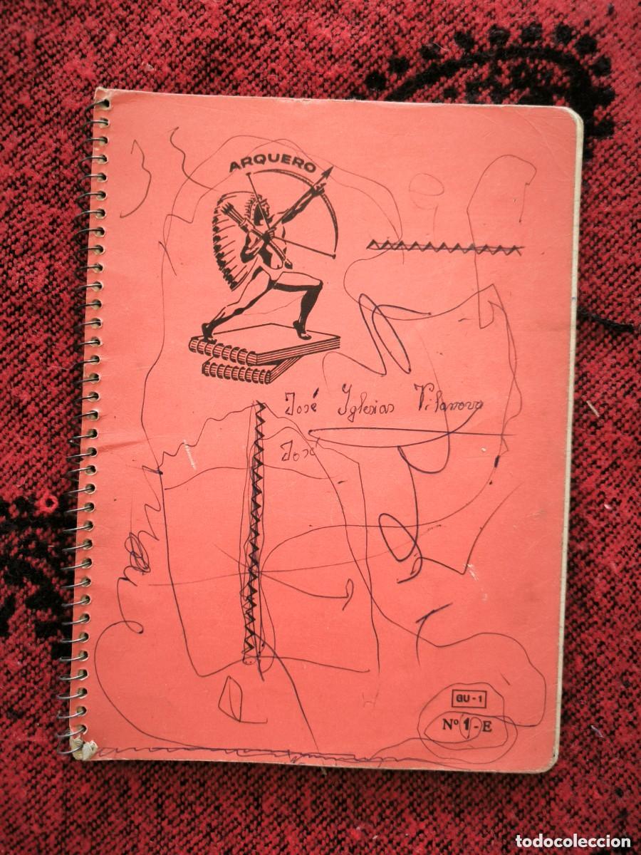 Sammelleidenschaft Andere Papierartikel: Cuaderno Escolar Vintage Arquero Espiral Con Apuntes Manuscritos Retro Coleccionismo