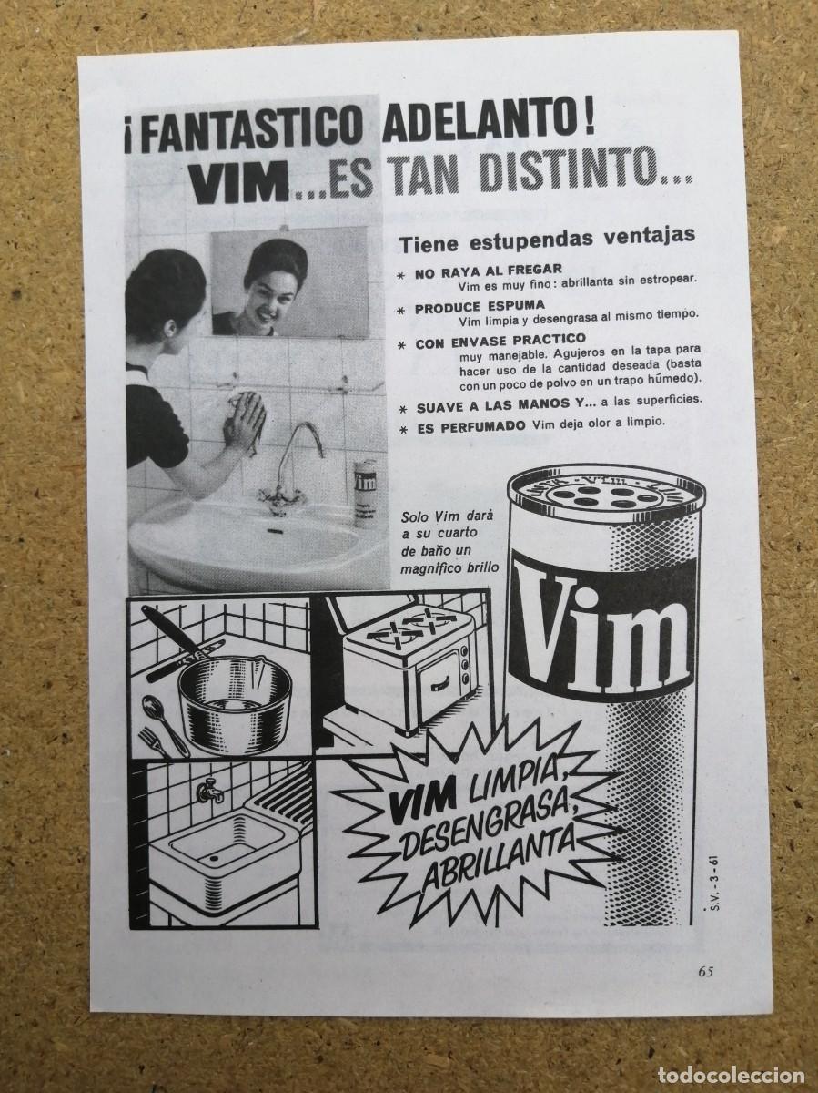 Otros art&iacute;culos de coleccionismo en papel: ANUNCIO. VIM, LIMPIA, ABRILLANTA, DESENGRASA