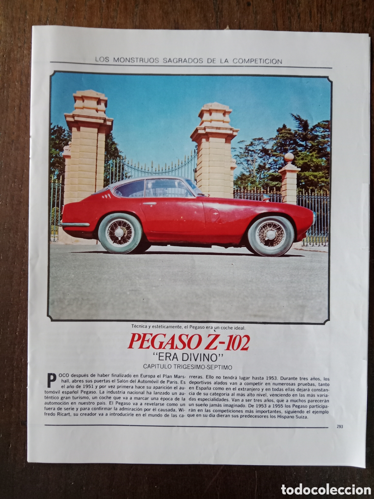 Otros art&iacute;culos de coleccionismo en papel: Fasc&iacute;culo reportaje autom&oacute;vil Pegaso z 102
