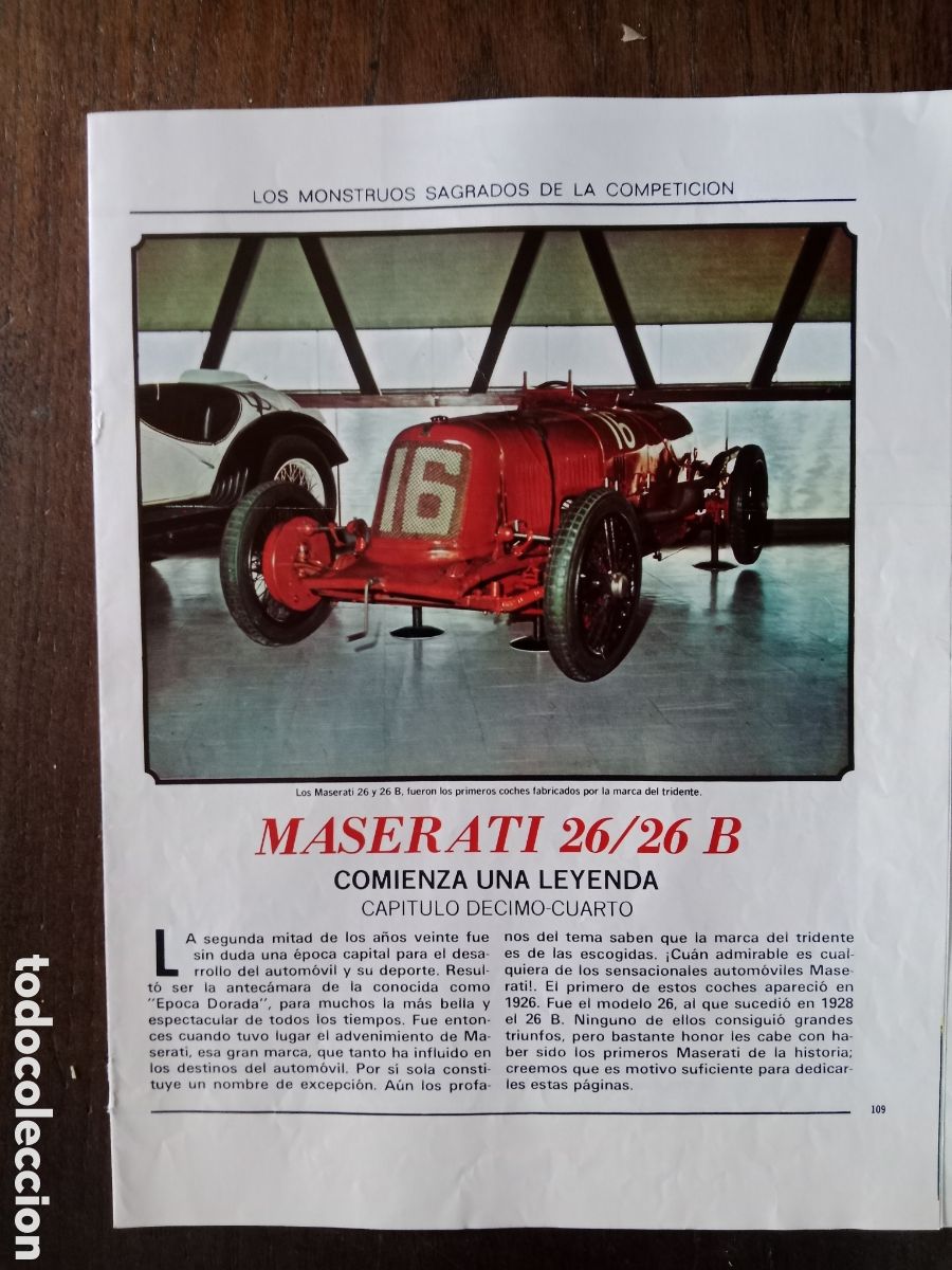 Otros art&iacute;culos de coleccionismo en papel: Fasc&iacute;culo reportaje autom&oacute;vil Maserati 26 26 b